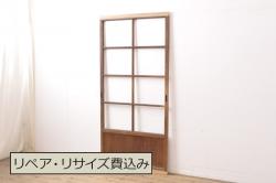 ガラス戸4枚をリペア&カスタム!高さと幅をリサイズし、引手や戸車を取り付け。全てのガラスをクリアガラスに交換。色味は当店商品を参考にアンティークホワイトにペイント。(引き戸、建具)