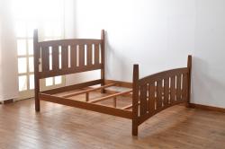 中古　美品　高級品　Stickley(スティックレー、スティックレイ)　キングサイズ!上品な象嵌入りのナラ材製ベッドフレーム(木製ベッド)(R-057100)