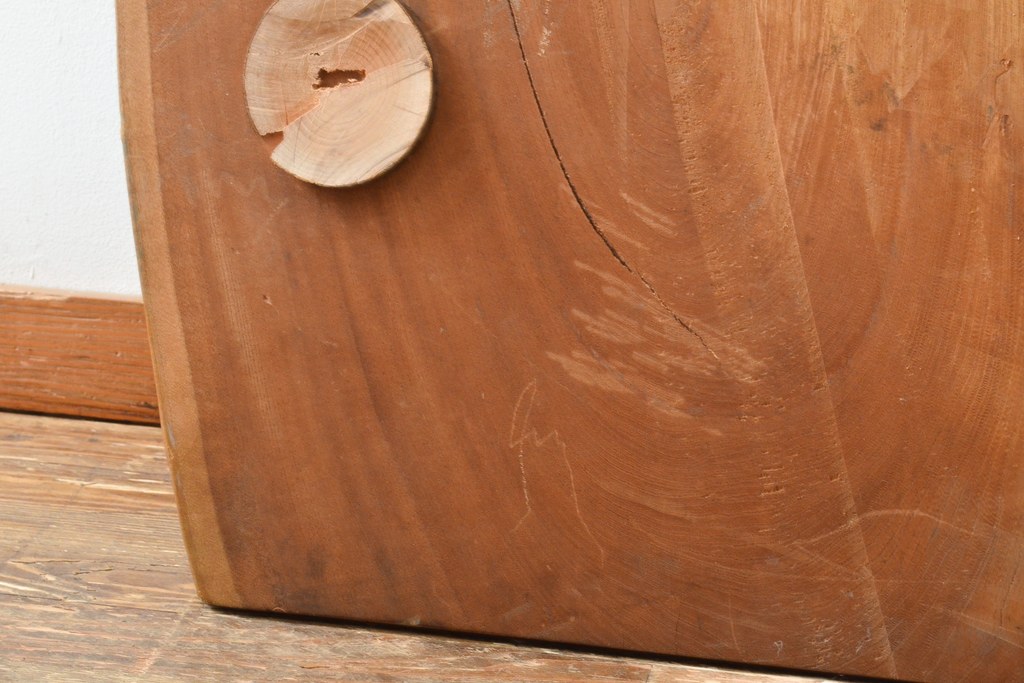 和製ビンテージ　総欅一枚板　これからリメイク!杢目の良いダイニングテーブル(デスク、古材、ヴィンテージ)(R-057101)
