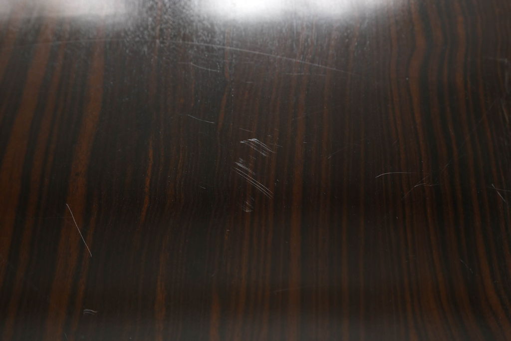 中古　美品　高島屋購入　総縞黒檀材(シマコクタン)　シックな空間を演出する座卓(ローテーブル、センターテーブル)(定価約80万円)(R058327)