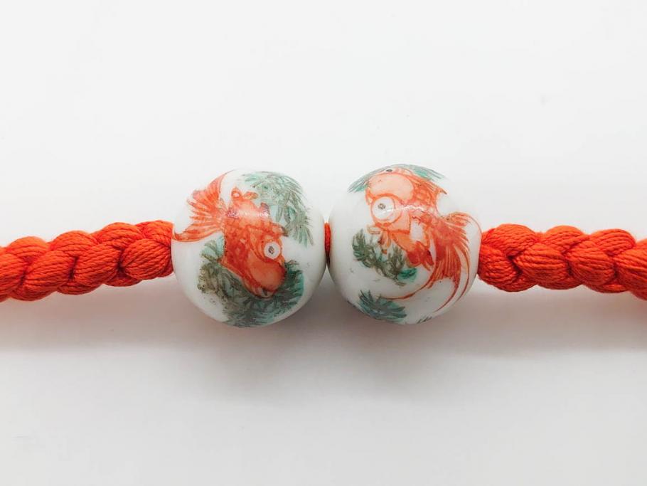 アンティーク　時代物　さりげない美しさのある帯留4点セット(金魚、龍、竜、花、帯留め、帯締め、着物道具、和装小物、アクセサリー)(R-081014)