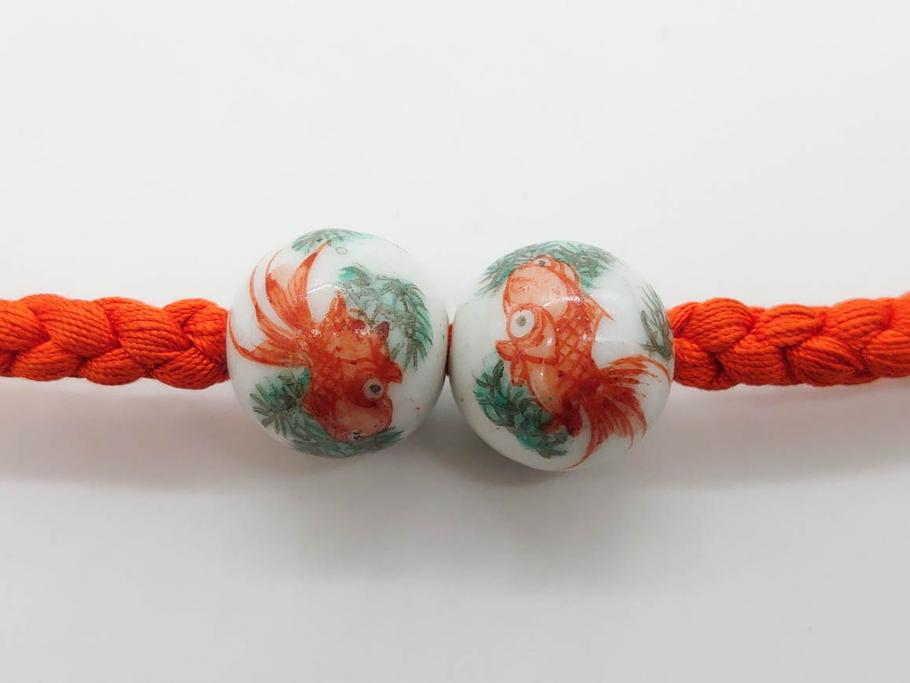 アンティーク　時代物　さりげない美しさのある帯留4点セット(金魚、龍、竜、花、帯留め、帯締め、着物道具、和装小物、アクセサリー)(R-081014)