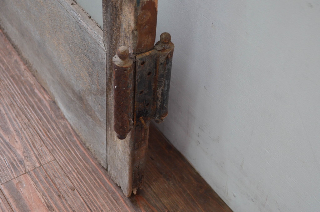 アンティーク建具　レトロな雰囲気漂う両開きドア1対2セット(ガラス扉、玄関扉)(R-080895)