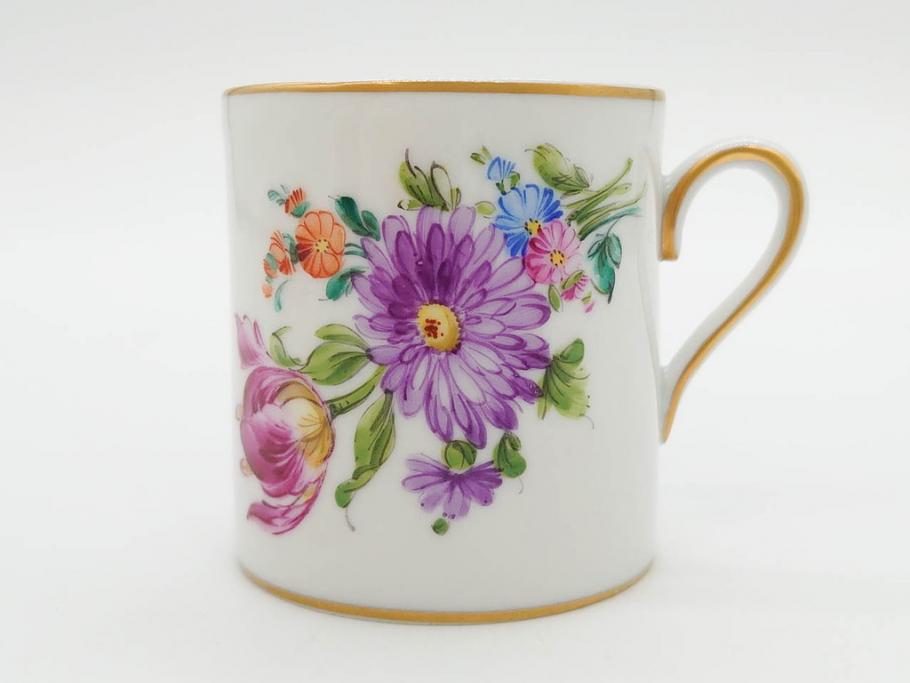 ドイツ　Dresden(ドレスデン)　カール・ティーメ工房　金彩　透かし　花柄　リーフプレート　デミタスカップ&ソーサー　煌びやかで麗しいプレート2枚&C&Sセット(フラワー、ディッシュ、中皿、変形皿、洋食器)(R-081213)