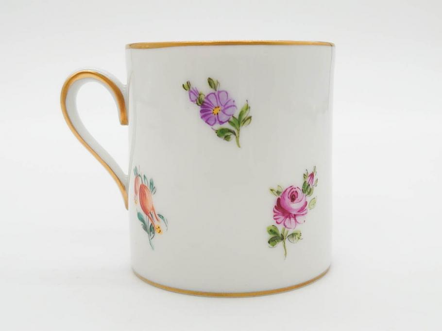 ドイツ　Dresden(ドレスデン)　カール・ティーメ工房　金彩　透かし　花柄　リーフプレート　デミタスカップ&ソーサー　煌びやかで麗しいプレート2枚&C&Sセット(フラワー、ディッシュ、中皿、変形皿、洋食器)(R-081213)