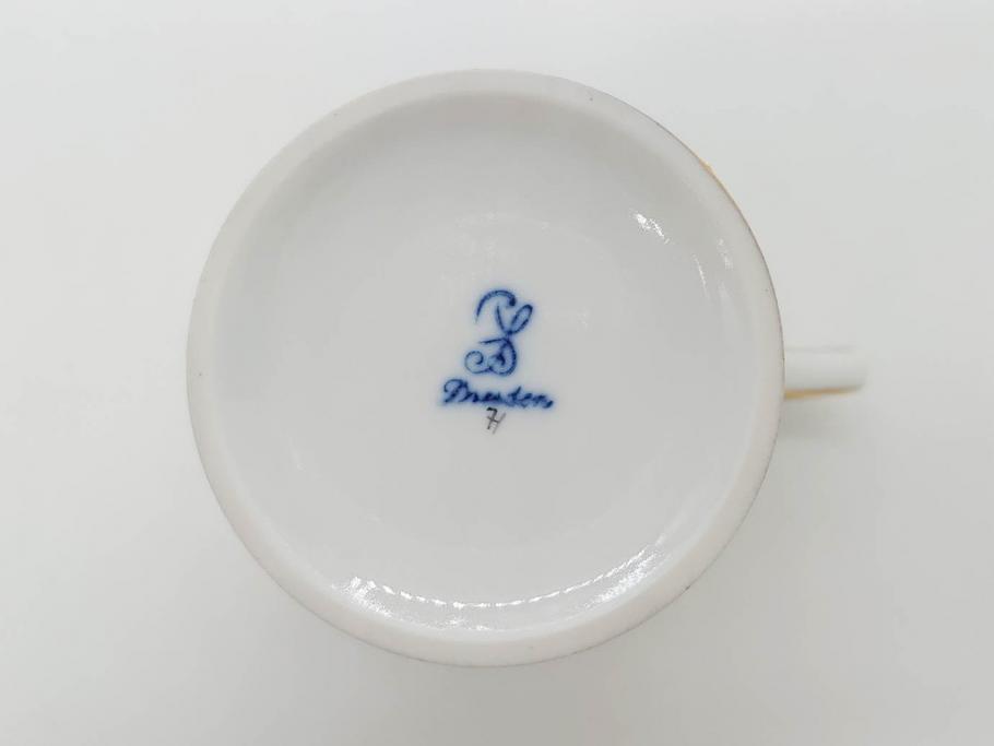 ドイツ　Dresden(ドレスデン)　カール・ティーメ工房　金彩　透かし　花柄　リーフプレート　デミタスカップ&ソーサー　煌びやかで麗しいプレート2枚&C&Sセット(フラワー、ディッシュ、中皿、変形皿、洋食器)(R-081213)