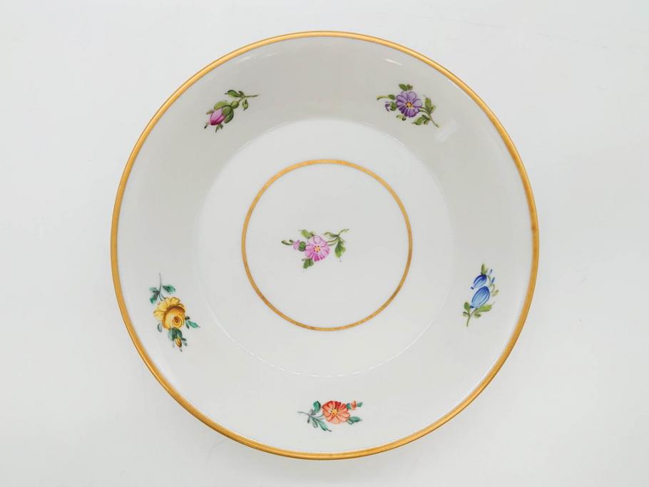 ドイツ　Dresden(ドレスデン)　カール・ティーメ工房　金彩　透かし　花柄　リーフプレート　デミタスカップ&ソーサー　煌びやかで麗しいプレート2枚&C&Sセット(フラワー、ディッシュ、中皿、変形皿、洋食器)(R-081213)