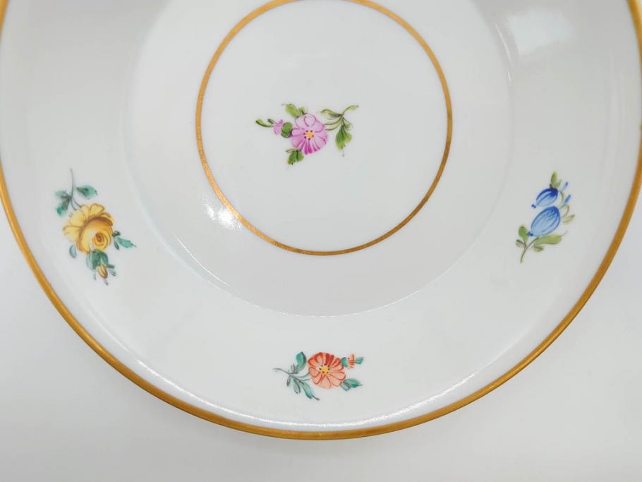 ドイツ　Dresden(ドレスデン)　カール・ティーメ工房　金彩　透かし　花柄　リーフプレート　デミタスカップ&ソーサー　煌びやかで麗しいプレート2枚&C&Sセット(フラワー、ディッシュ、中皿、変形皿、洋食器)(R-081213)