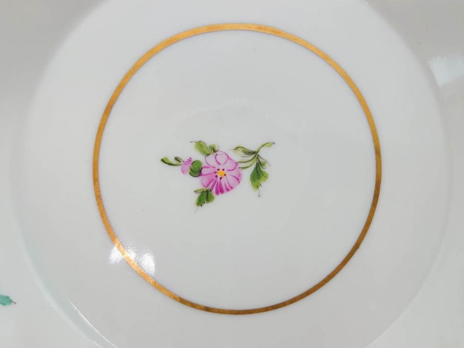 ドイツ　Dresden(ドレスデン)　カール・ティーメ工房　金彩　透かし　花柄　リーフプレート　デミタスカップ&ソーサー　煌びやかで麗しいプレート2枚&C&Sセット(フラワー、ディッシュ、中皿、変形皿、洋食器)(R-081213)