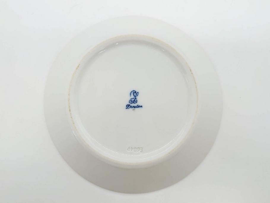 ドイツ　Dresden(ドレスデン)　カール・ティーメ工房　金彩　透かし　花柄　リーフプレート　デミタスカップ&ソーサー　煌びやかで麗しいプレート2枚&C&Sセット(フラワー、ディッシュ、中皿、変形皿、洋食器)(R-081213)