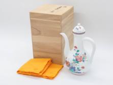 明治期　伊万里焼　色絵染付　蓋茶碗3客(和食器)(R-052755)