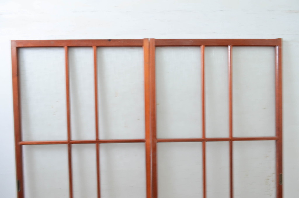 ビンテージ建具　レトロな空間を演出するガラス戸2枚セット(引き戸、ヴィンテージ)(R-080899)