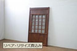 【加工実例】明治期の透かし入り板戸の丸戸車からV字戸車へ交換しました。あわせて戸枠を新規製作。(帯戸、引き戸、建具)