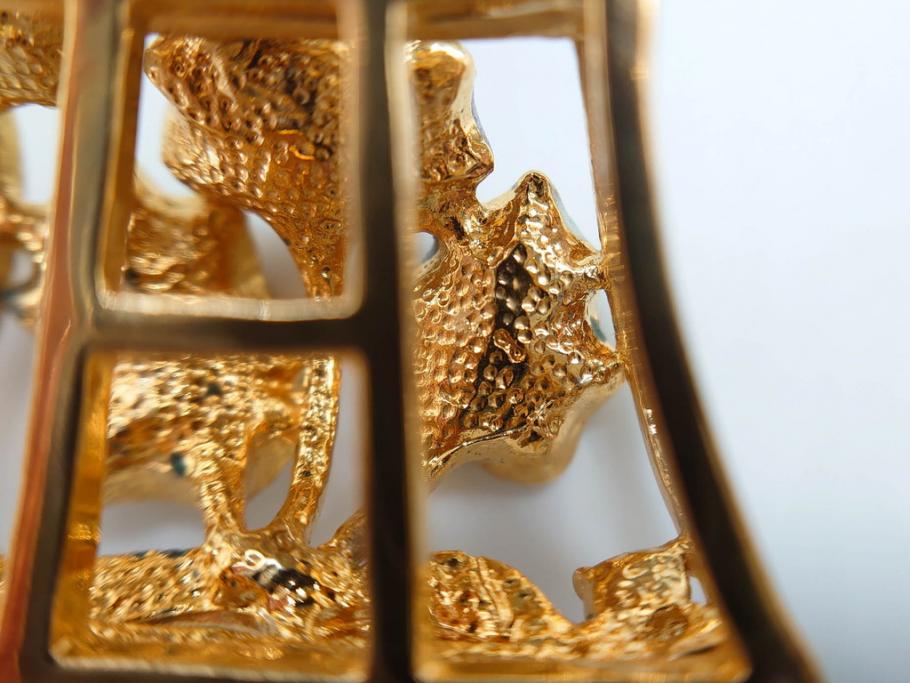 彫金　真珠　パール　SPM刻印　気品に満ちた帯留3点セット(藤?、花、帯留め、着物道具、和装小物、アクセサリー)(R-081322)　