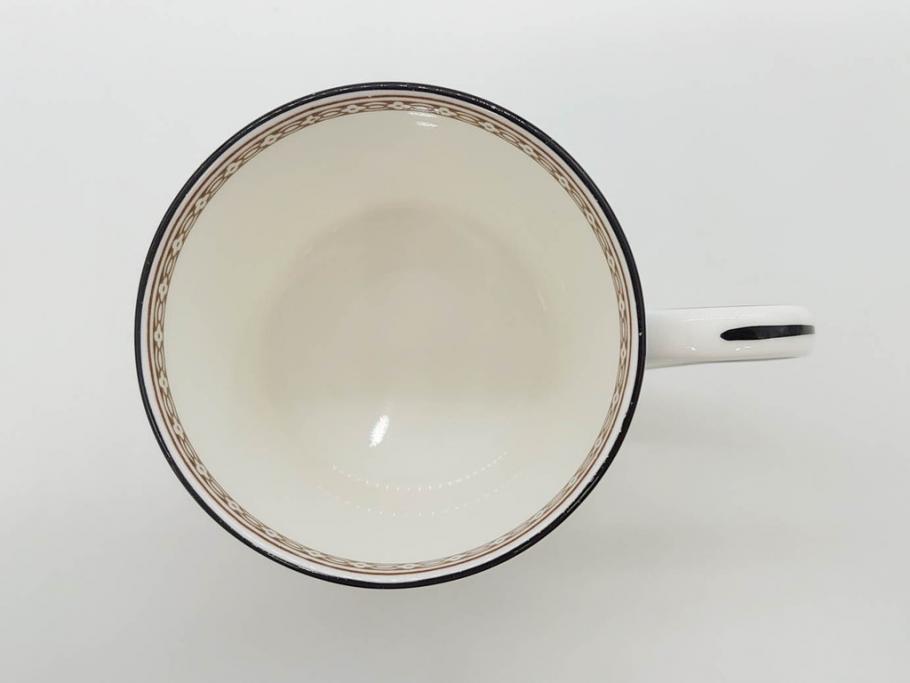 イギリス　WEDGWOOD(ウェッジウッド)　FLORENTINE TURQUOISE(フロレンティーン ターコイズ)　重厚感ある佇まいのコーヒーカップ&ソーサー4客セット(グロテスク文様、フルーツ、果物、C&S、洋食器、英国)(R-081216)