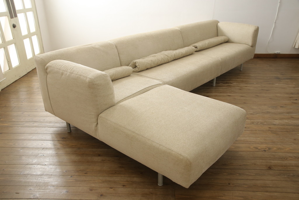 中古　美品　Cassina(カッシーナ)　MET(メット)　ピエロ・リッソーニデザイン　オットマン付き　上質なリラックスタイムを過ごせるシステムソファ(カウチソファ、3人掛けソファ、三人掛け、3P)(定価約135万円)(R-059910)