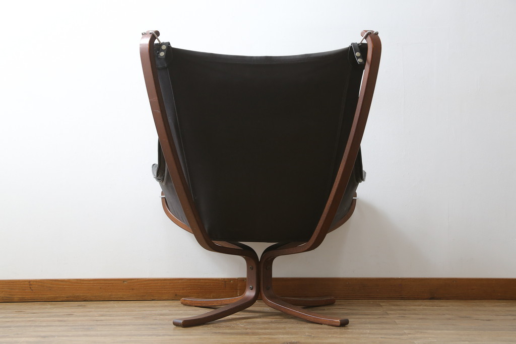 北欧ビンテージ　美品　ノルウェー　バットネ(Vatne)　スペシャル　オットマン付きは珍しい!くつろぎ感が抜群のファルコンチェアとオットマンセット(ラウンジチェア、アームレスチェア、フットスツール、椅子、イス、ヴィンテージ)(R-081252)
