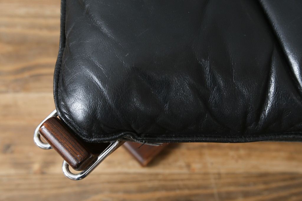 北欧ビンテージ　美品　ノルウェー　バットネ(Vatne)　スペシャル　オットマン付きは珍しい!くつろぎ感が抜群のファルコンチェアとオットマンセット(ラウンジチェア、アームレスチェア、フットスツール、椅子、イス、ヴィンテージ)(R-081252)