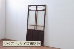 アンティーク建具　大正ロマンな雰囲気を盛り上げるガラス戸1枚(引き戸)(R-079892)