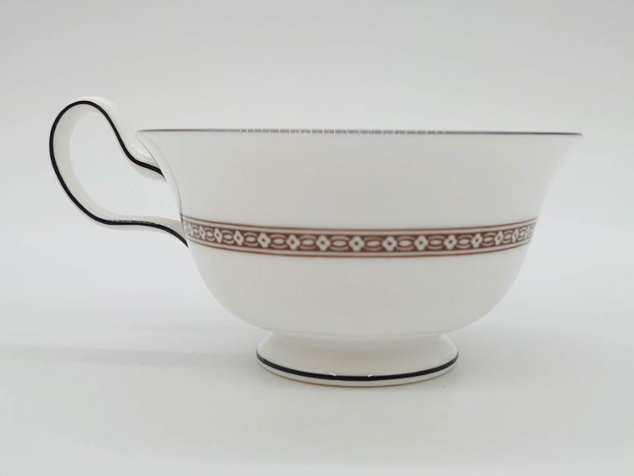 イギリス　WEDGWOOD(ウェッジウッド)　FLORENTINE TURQUOISE(フロレンティーン ターコイズ)　上品な佇まいのティーカップ&ソーサー4客セット(グロテスク文様、フルーツ、果物、ピオニー、C&S、洋食器、英国)(R-081218)