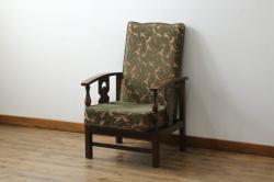 中古　DREXEL HERITAGE(ドレクセルヘリテイジ)　Upholstery(アップホルスタリー)　ローバックチェア(アームチェア、1人掛けソファ)(定価約45万円)(R-051777)