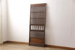 アンティーク建具　杉材　時代の流れを感じられる板戸窓2枚セット(引き戸)(R-067836)