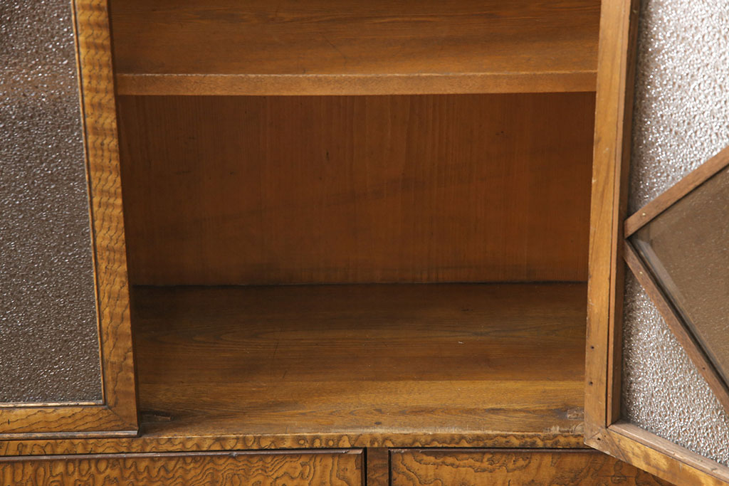 和製アンティーク　極上品!大正ロマンな激レアデザイン　素晴らしい作りのブックケース(本箱、キャビネット、収納棚、戸棚)(R-053731)