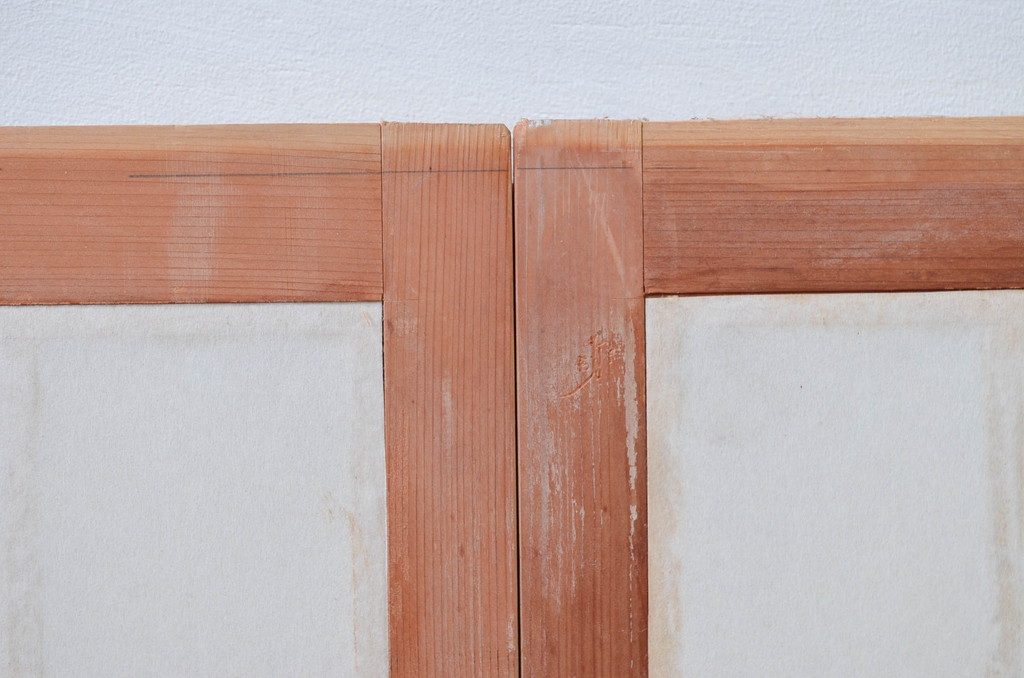 ビンテージ建具　和の空間を高める凝った作りの障子戸窓2枚セット(引き戸、ヴィンテージ)(R-080877)