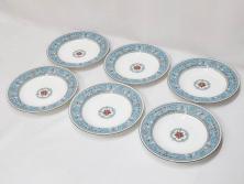 イギリス　WEDGWOOD(ウェッジウッド)　FLORENTINE TURQUOISE(フロレンティーン ターコイズ)　優雅な一時を過ごせるスーププレート6枚セット(グロテスク文様、スープ皿、深皿、洋食器、英国)(R-081226)