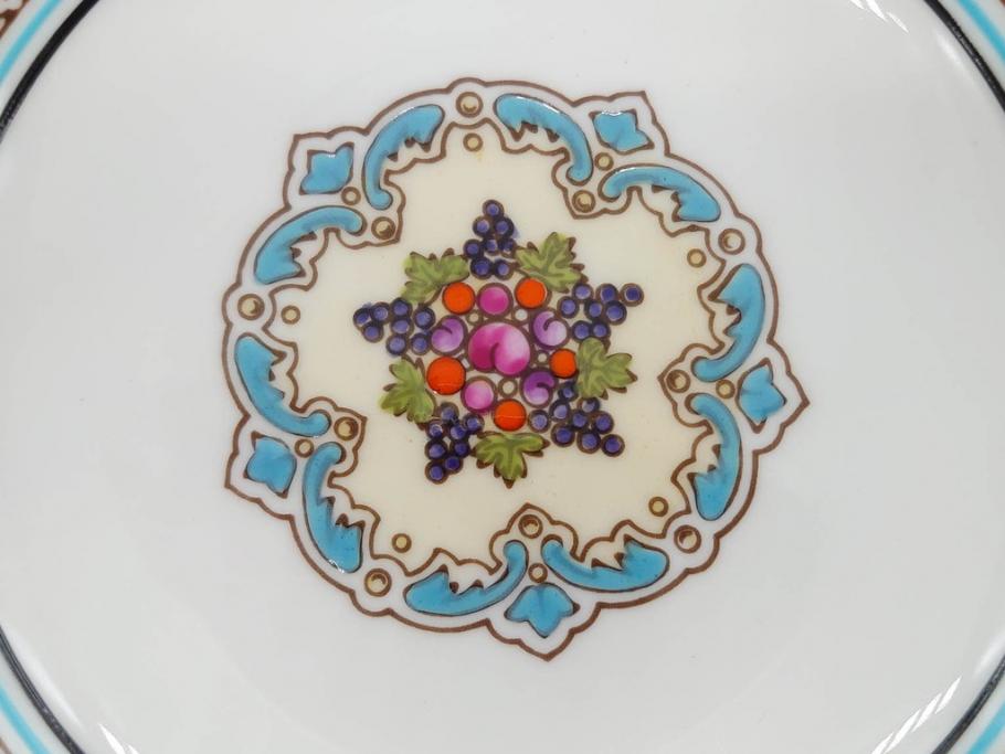 イギリス　WEDGWOOD(ウェッジウッド)　FLORENTINE TURQUOISE(フロレンティーン ターコイズ)　クラシックなデザインの気品あふれるボウル大小6枚セット(グロテスク文様、深皿、サラダボウル、サラダソーサー、洋食器、英国)(R-081227)