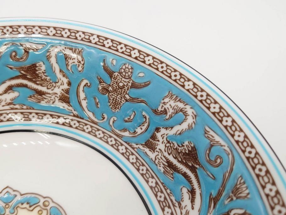 イギリス　WEDGWOOD(ウェッジウッド)　FLORENTINE TURQUOISE(フロレンティーン ターコイズ)　クラシックなデザインの気品あふれるボウル大小6枚セット(グロテスク文様、深皿、サラダボウル、サラダソーサー、洋食器、英国)(R-081227)