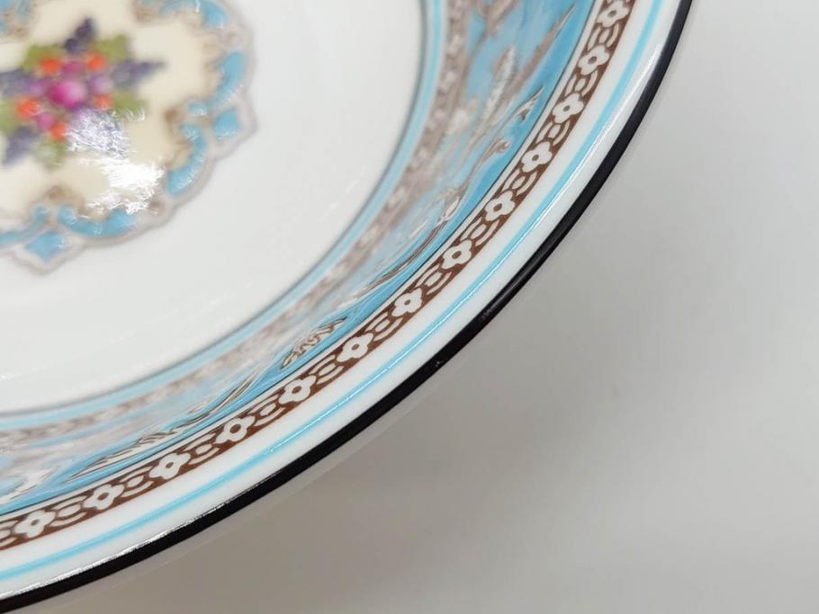 イギリス　WEDGWOOD(ウェッジウッド)　FLORENTINE TURQUOISE(フロレンティーン ターコイズ)　クラシックなデザインの気品あふれるボウル大小6枚セット(グロテスク文様、深皿、サラダボウル、サラダソーサー、洋食器、英国)(R-081227)