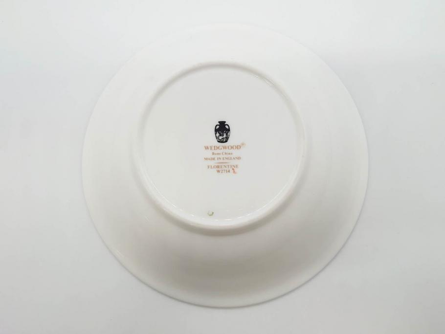 イギリス　WEDGWOOD(ウェッジウッド)　FLORENTINE TURQUOISE(フロレンティーン ターコイズ)　クラシックなデザインの気品あふれるボウル大小6枚セット(グロテスク文様、深皿、サラダボウル、サラダソーサー、洋食器、英国)(R-081227)