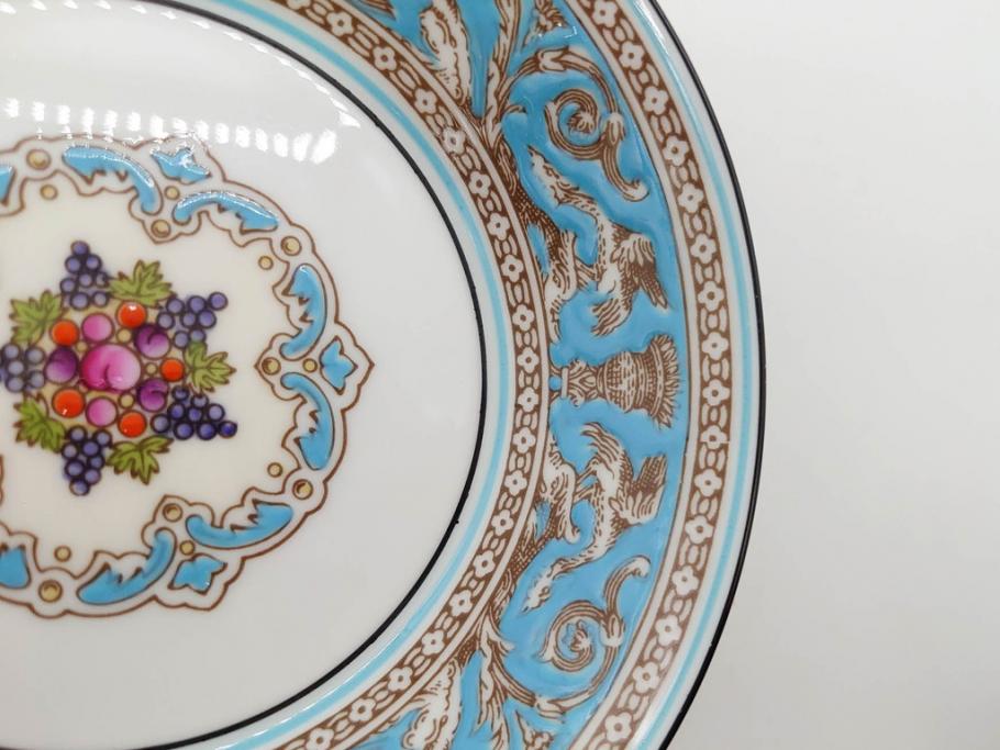 イギリス　WEDGWOOD(ウェッジウッド)　FLORENTINE TURQUOISE(フロレンティーン ターコイズ)　クラシックなデザインの気品あふれるボウル大小6枚セット(グロテスク文様、深皿、サラダボウル、サラダソーサー、洋食器、英国)(R-081227)