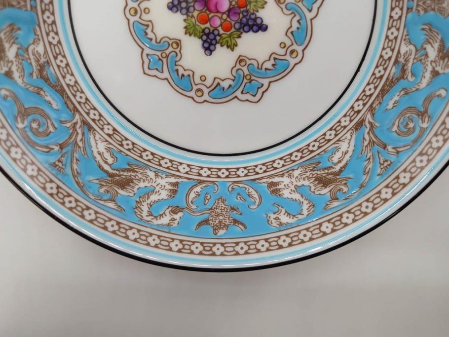 イギリス　WEDGWOOD(ウェッジウッド)　FLORENTINE TURQUOISE(フロレンティーン ターコイズ)　クラシックなデザインの気品あふれるボウル大小6枚セット(グロテスク文様、深皿、サラダボウル、サラダソーサー、洋食器、英国)(R-081227)
