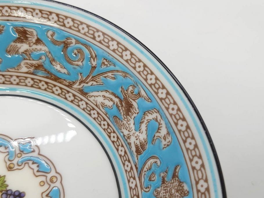 イギリス　WEDGWOOD(ウェッジウッド)　FLORENTINE TURQUOISE(フロレンティーン ターコイズ)　クラシックなデザインの気品あふれるボウル大小6枚セット(グロテスク文様、深皿、サラダボウル、サラダソーサー、洋食器、英国)(R-081227)