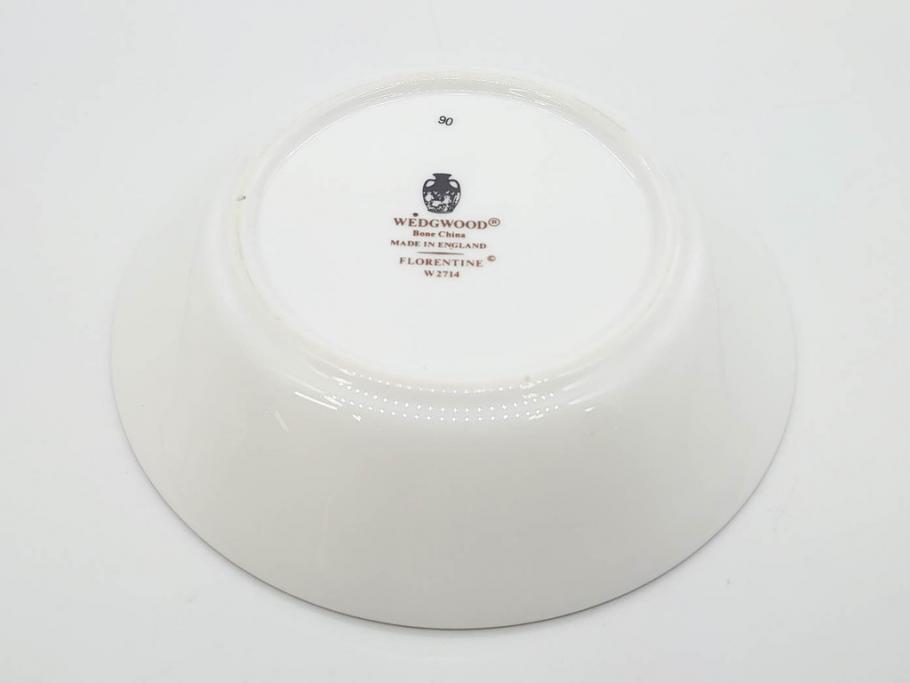 イギリス　WEDGWOOD(ウェッジウッド)　FLORENTINE TURQUOISE(フロレンティーン ターコイズ)　クラシックなデザインの気品あふれるボウル大小6枚セット(グロテスク文様、深皿、サラダボウル、サラダソーサー、洋食器、英国)(R-081227)