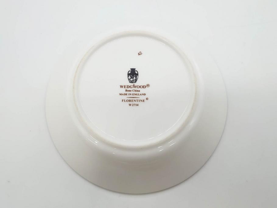イギリス　WEDGWOOD(ウェッジウッド)　FLORENTINE TURQUOISE(フロレンティーン ターコイズ)　クラシックなデザインの気品あふれるボウル大小6枚セット(グロテスク文様、深皿、サラダボウル、サラダソーサー、洋食器、英国)(R-081227)