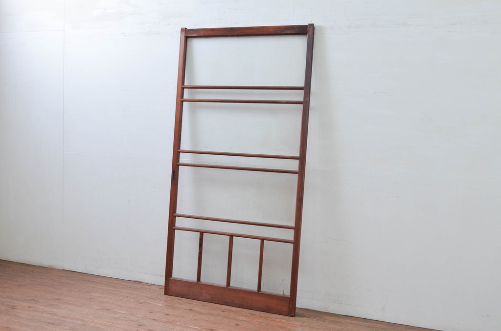 アンティーク建具　デザイングッド!!　レトロな空間作りにおすすめなガラス戸1枚(引き戸)(R-080882)
