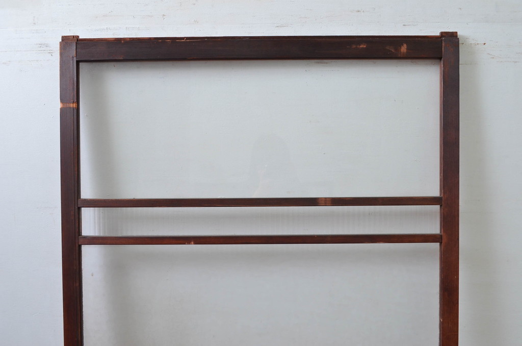アンティーク建具　デザイングッド!!　レトロな空間作りにおすすめなガラス戸1枚(引き戸)(R-080882)