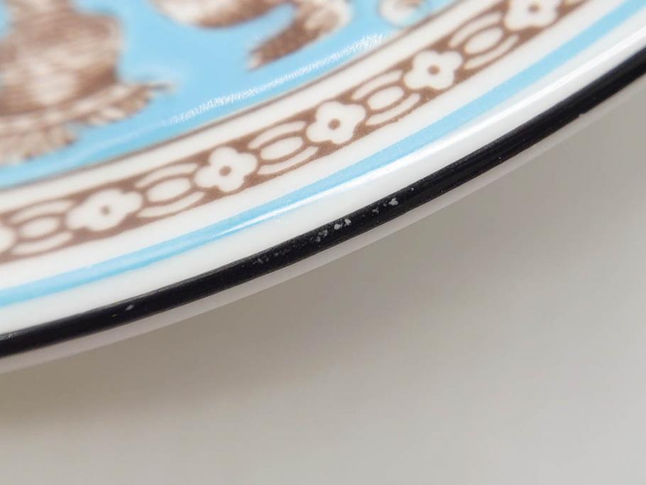 イギリス　WEDGWOOD(ウェッジウッド)　FLORENTINE TURQUOISE(フロレンティーン ターコイズ)　フォーマルな雰囲気漂うプレート9枚セット(グロテスク文様、フルーツ、果物、中皿、洋食器、英国)(R-081221)