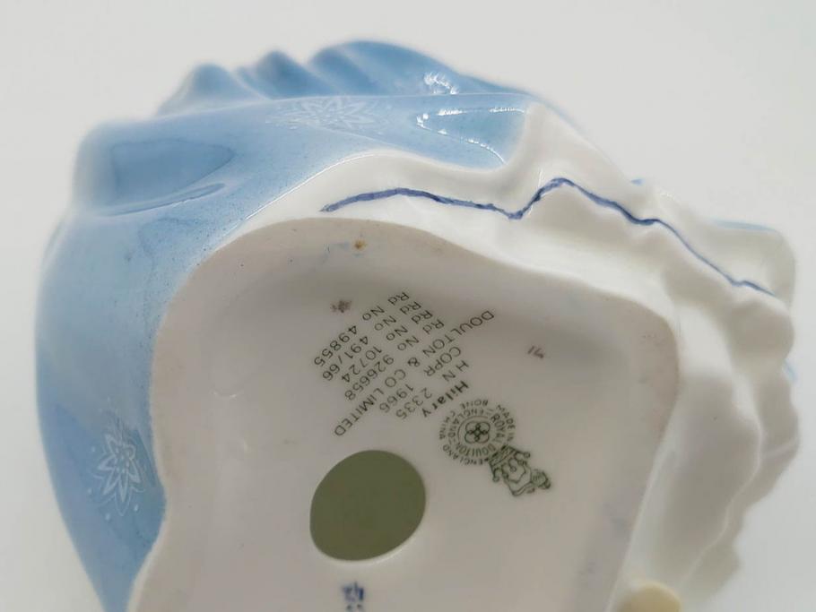 イギリス　Royal Doulton(ロイヤルドルトン)　Hilary(ヒラリー)　上品な雰囲気のフィギュリン(陶器人形、女性、貴婦人、置物、オブジェ)(R-081297)