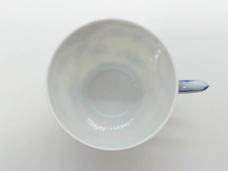 デンマーク　ROYAL COPENHAGEN(ロイヤルコペンハーゲン)　ブルーフルーテッド フルレース カップ&ソーサー/プレイン クリーマー　可憐なデザインに見惚れるC&S・クリーマーセット(コーヒー、デミタス、ミルクポット、ミルクジャー、洋食器、北欧)(R-081229)
