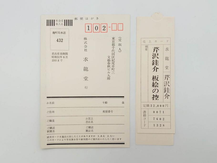 昭和50・51・52年　求龍堂　人間国宝 芹沢銈介　手控帖　硝子絵集(限定1000部)　板絵の控　画集3点セット(二重箱、図版、図録、古本、絵画、外函付き、外箱)(R-081300)