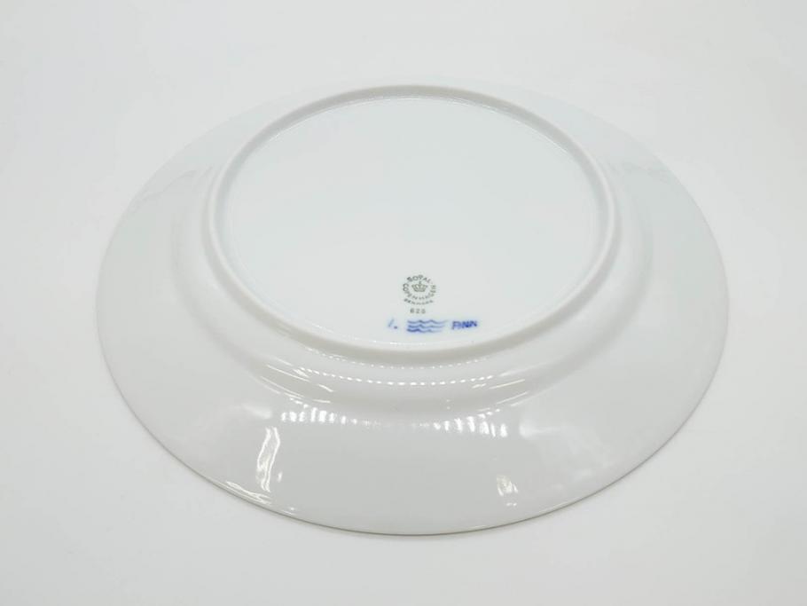デンマーク　ROYAL COPENHAGEN(ロイヤルコペンハーゲン)　ブルーフルーテッド ハーフレース　約25cm　プレート3枚セット(大皿、洋食器、北欧)(R-081292)