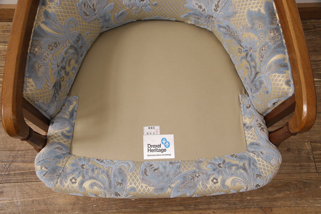 中古　DREXEL HERITAGE(ドレクセルヘリテイジ)　Upholstery(アップホルスタリー)　ローバックチェア(アームチェア、1人掛けソファ)(定価約45万円)(R-051179)