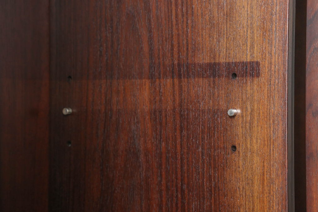 ビンテージ家具　山品木工　ローズウッド　絶版品　高級感漂う上品なキャビネット(収納棚、飾り棚、本箱、ブックケース、ヴィンテージ)(R-051075)