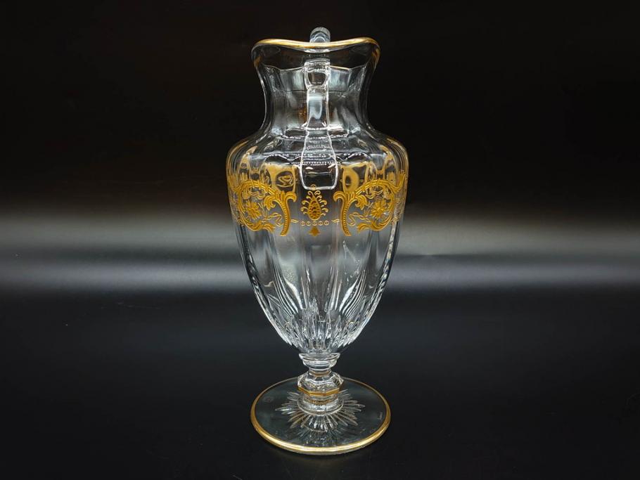 フランス　Baccarat　バカラ　金彩　気品あふれるピッチャー(ジャグ、水指し、ピッチャー、フルレッドクリスタルガラス)(R-081303)