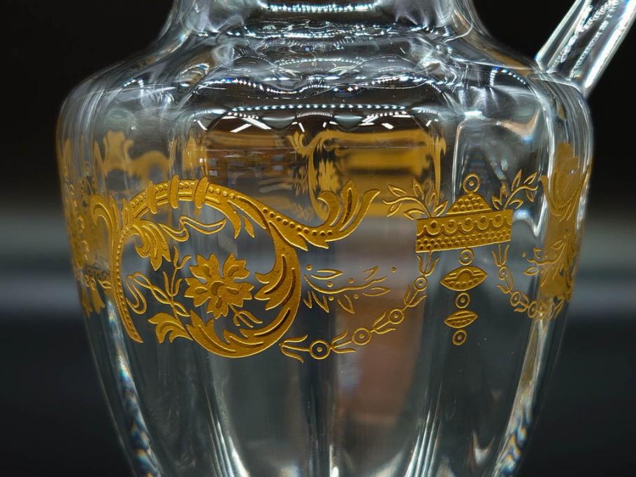 フランス　Baccarat　バカラ　金彩　気品あふれるピッチャー(ジャグ、水指し、ピッチャー、フルレッドクリスタルガラス)(R-081303)