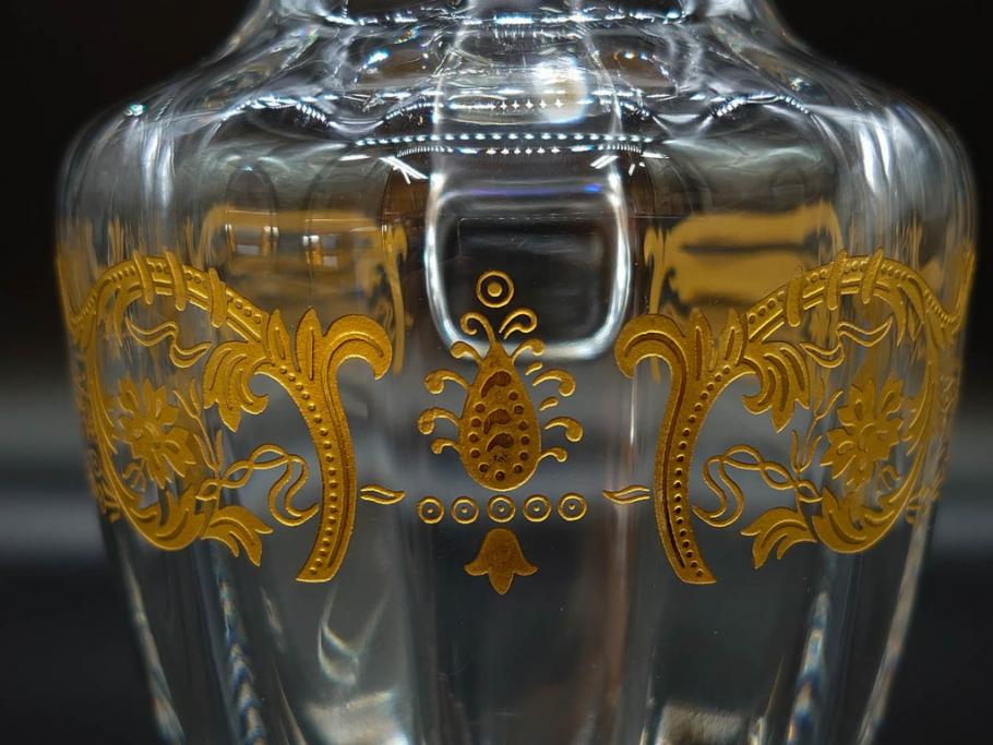 フランス　Baccarat　バカラ　金彩　気品あふれるピッチャー(ジャグ、水指し、ピッチャー、フルレッドクリスタルガラス)(R-081303)